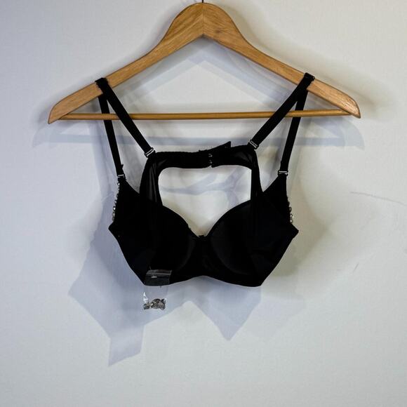 Black Sequined Bra with Rhinestones - Picture 4 of 5
